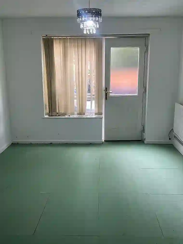 Floor restoration in progress — sealed surface, by GTH Maintenance